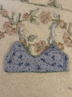 WE THE FREE Blue Floral Knit Bralette